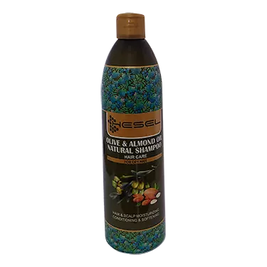 شامپو گیاهی حاوی عصاره برگ زیتون و روغن بادام 400 گرمی هسل